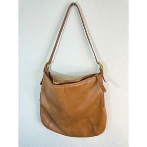 Coach Brown Leather Hobo Shoulder Bag Convertible Strap Gold Hardware